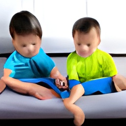 generated: three children on a couch #0